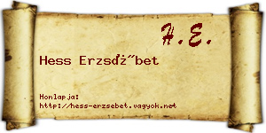 Hess Erzsébet névjegykártya